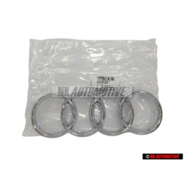 Original Audi Rings Front Grill Badge Emblem Chrome - 8J0853605A