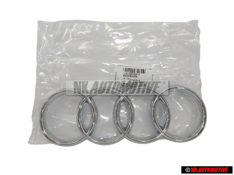 Original Audi Rings Front Grill Badge Emblem Chrome - 8J0853605A