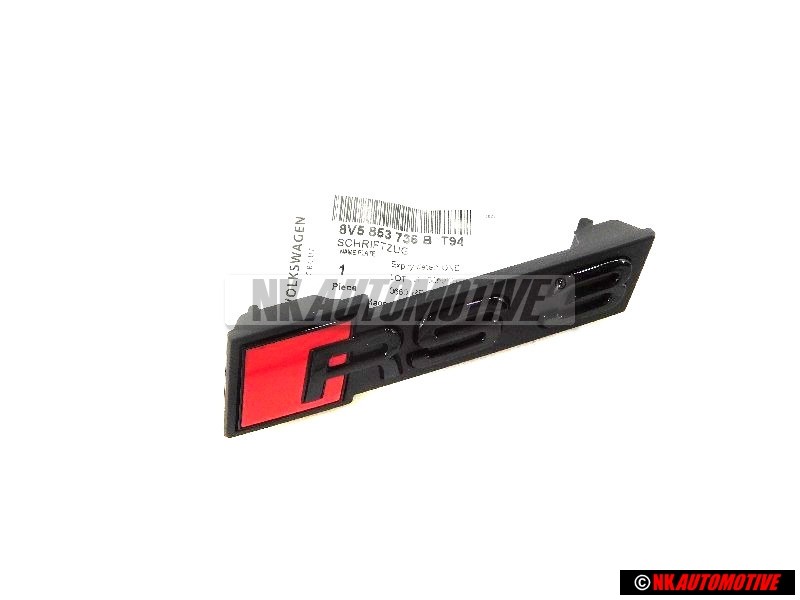 Original Audi RS3 Front Grill Badge Emblem Black Red - 8V5853736B T94