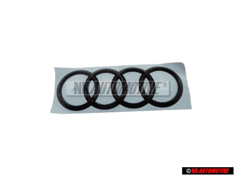Original Audi Rings Rear Boot Badge Emblem Black Glossy - 8X0853742B T94