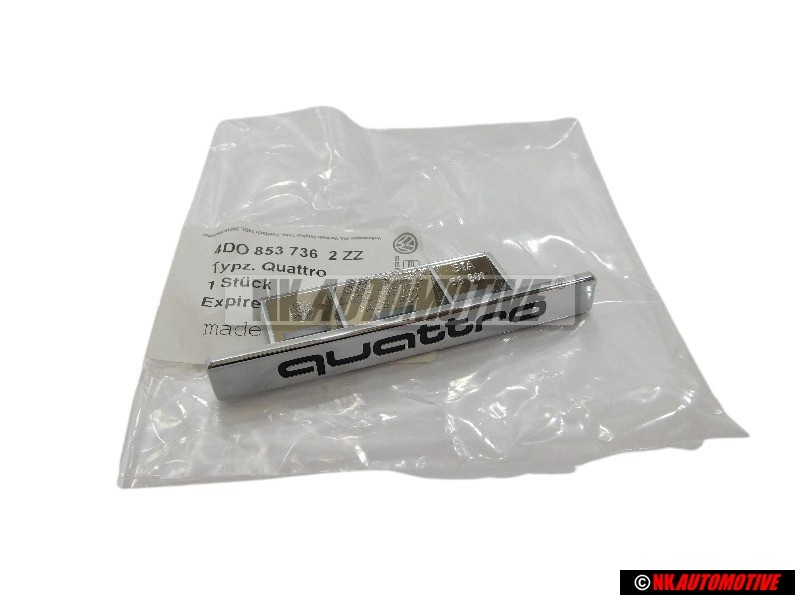 Original Audi QUATTRO Front Grill Badge Emblem Chrome - 4D0853736 2ZZ