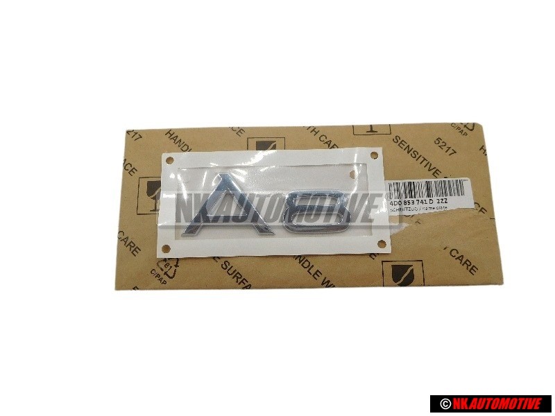 Original Audi A8 Rear Boot Badge Emblem Chrome - 4D0853741D 2ZZ