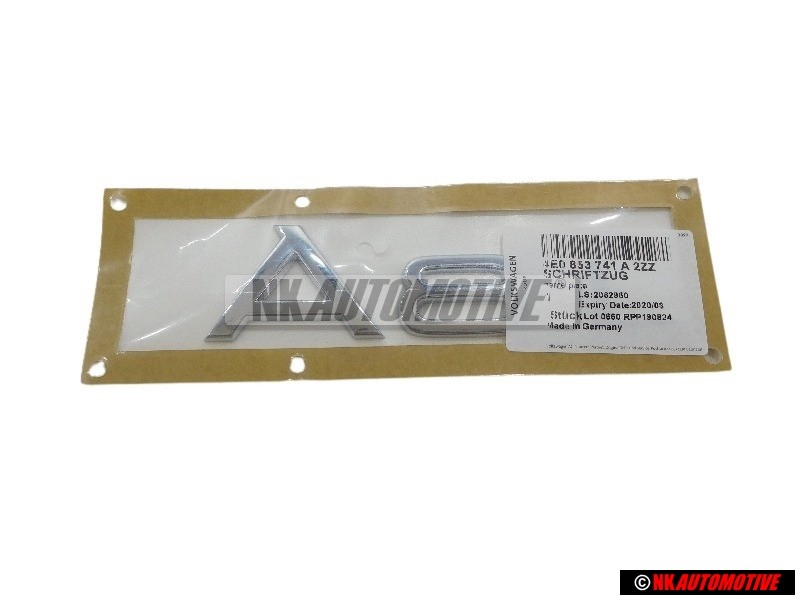 Original Audi A8 Rear Boot Badge Emblem Chrome - 4E0853741A 2ZZ