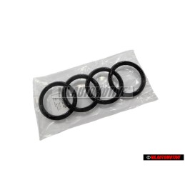 Original Audi Rings Front Grill Badge Emblem Black Glossy - 4N0853605 T94