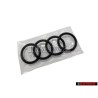 Original Audi Rings Front Grill Badge Emblem Black Glossy - 4N0853605 T94
