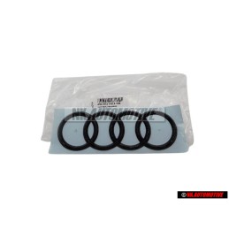 Original Audi Rings Rear Boot Badge Emblem Black Glossy - 4N0853742A T94