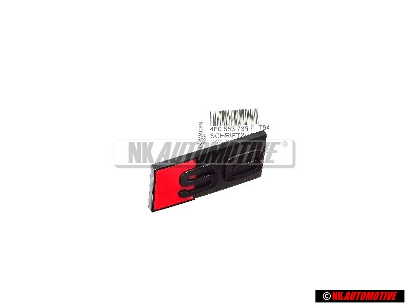 Original Audi S6 Front Grill Badge Emblem Black Red - 4F0853736F T94