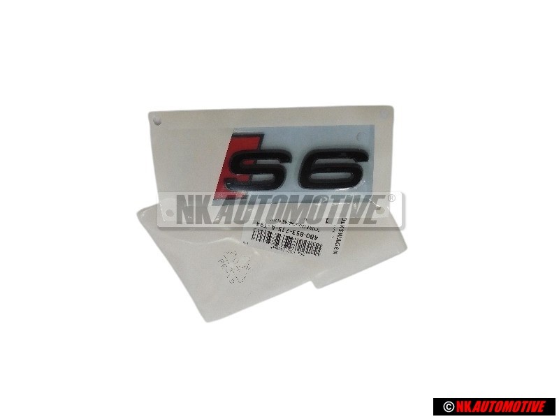 Original Audi S6 Rear Boot Badge Emblem Black Red - 4B0853735A T94