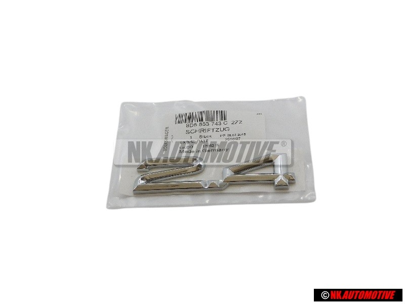 Original Audi 2.4 Rear Boot Badge Emblem Chrome - 8D5853743C 2ZZ