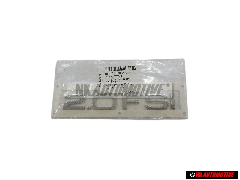 Original Audi 2.0 FSI Rear Boot Badge Emblem Chrome - 8E0853743D 2ZZ