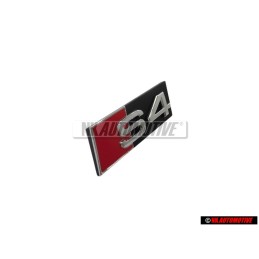 Original Audi S4 Front Grill Badge Emblem Black Chrome Red - 8E0853736D 2ZZ