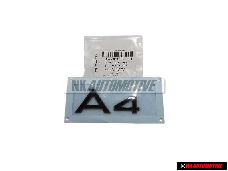 Original Audi A4 Rear Boot Badge Emblem Black - 8W0853741 T94