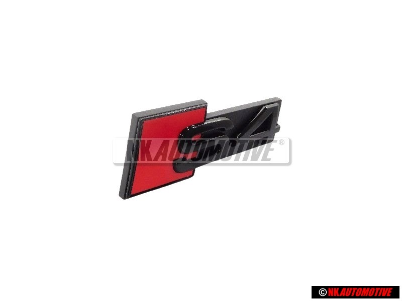 Original Audi S4 Front Grill Badge Emblem Black Red - 8W0853736F T94