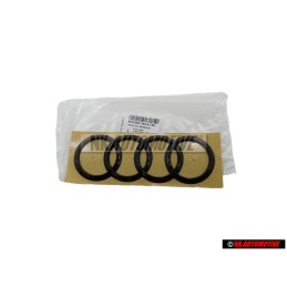 Original Audi Rings Rear Boot Badge Emblem Black Glossy - 8Y4853742A T94