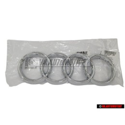 Original Audi Rings Front Grill Badge Emblem Chrome - 4L0853601 2ZZ