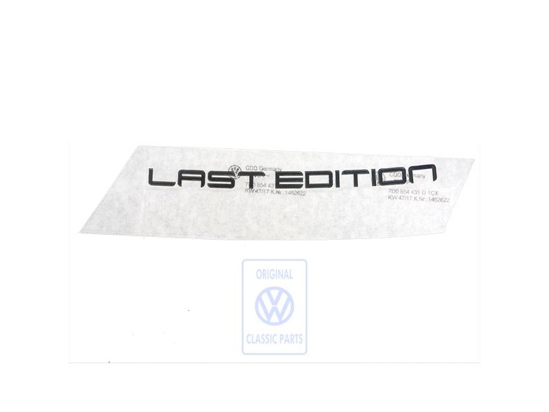 Original VW Film Lettering Black/Silver - 7D0854431G 1CX
