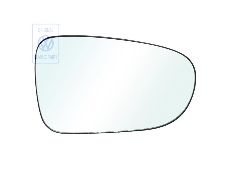 Original VW Mirror Glass (Convex) With Carrier Plate - 7M0857522