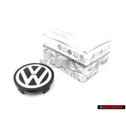 Original VW Alloy Wheel Centre Cap Black Chrome - 7D0601165 BXF
