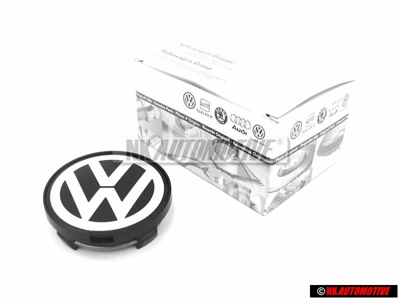 Original VW Alloy Wheel Centre Cap Black Chrome - 7D0601165 BXF