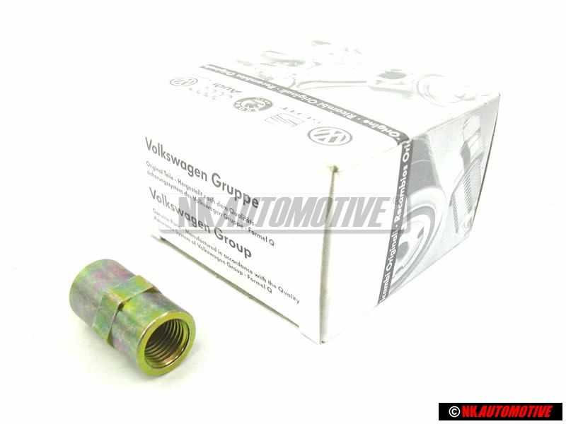 Original VW Metal Brake Pipe Union Connecting Piece Joiner - 411611789
