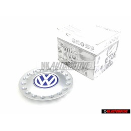 Original VW Center Hub Sliver Blue Cap - 1C0601149D GTT