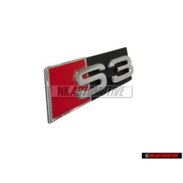 Original Audi S3 Front Grill Badge Emblem Black Chrome Red - 8L0853736A 2ZZ