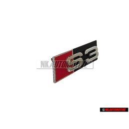 Original Audi S3 Front Grill Badge Emblem Black Chrome Red - 8L0853736A 2ZZ