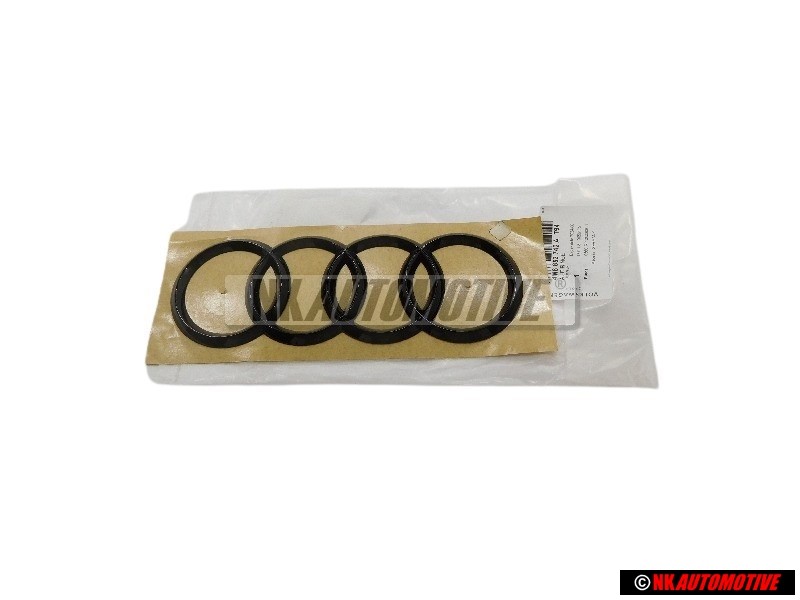 Original Audi Rings Rear Boot Badge Emblem Black Glossy - 4M8853742A T94