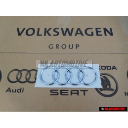 Original Audi Rings Rear Boot Badge Emblem Chrome - 8P7853742A 2ZZ