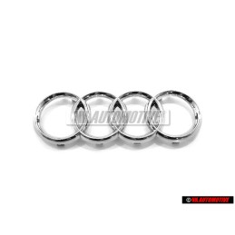 Original Audi Rings Front Grill Badge Emblem Chrome - 4E0853605A 2ZZ