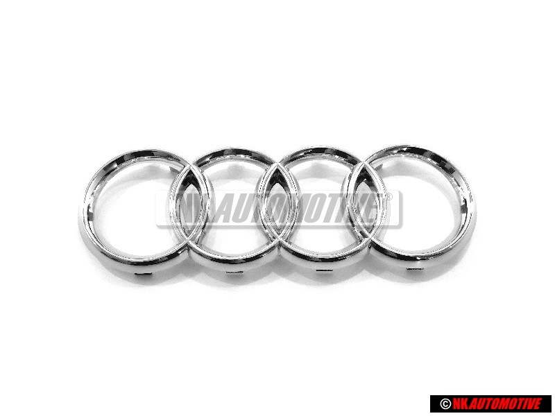 Original Audi Rings Front Grill Badge Emblem Chrome - 4E0853605A 2ZZ