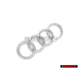Original Audi Rings Front Grill Badge Emblem Chrome - 4E0853605A 2ZZ