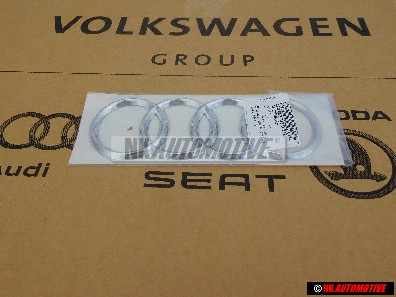 Original Audi Rings Rear Boot Badge Emblem Chrome - 4F0853742D 2ZZ