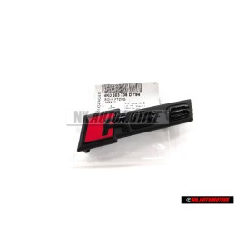 Original Audi RS6 Front Grill Badge Emblem Black Red - 4K0853736D T94
