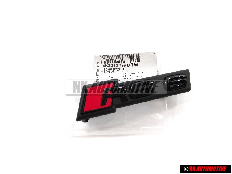 Original Audi RS6 Front Grill Badge Emblem Black Red - 4K0853736D T94