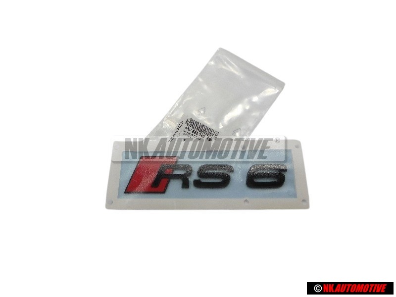 Original Audi RS6 Rear Boot Badge Emblem Black Red - 4K0853740 T94