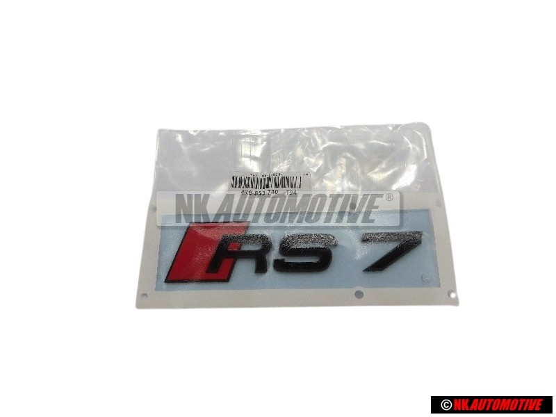 Original Audi RS7 Rear Boot Badge Emblem Black Red - 4K8853740 T94
