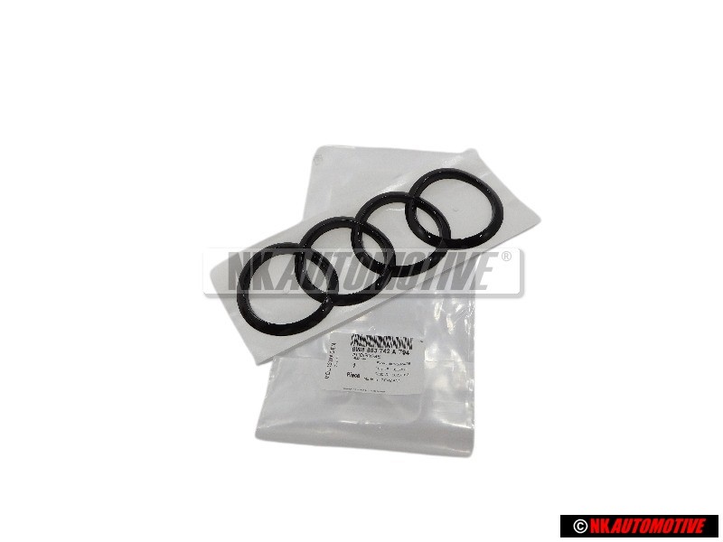 Original Audi Rings Rear Boot Badge Emblem Black Glossy - 8W8853742A T94