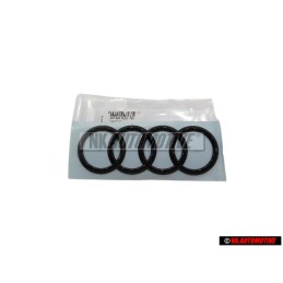 Original Audi Rings Rear Boot Badge Emblem Black Glossy - 4S7853742D T94