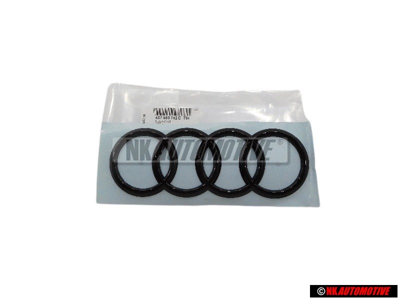 Original Audi Rings Rear Boot Badge Emblem Black Glossy - 4S7853742D T94