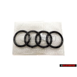 Original Audi Rings Front Grill Badge Emblem Black Glossy - 4M0853605 T94