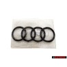Original Audi Rings Front Grill Badge Emblem Black Glossy - 4M0853605 T94