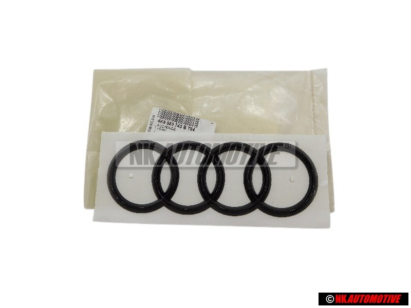 Original Audi Rings Rear Boot Badge Emblem Black Glossy - 4K8853742B T94