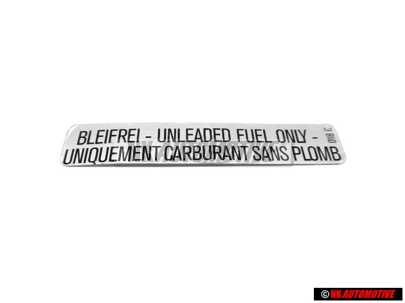 Original VW Sticker 'Unleaded' Fuel Only - 251000258E