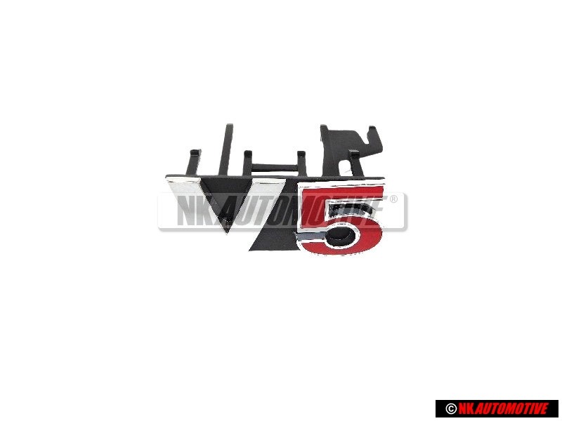 Original VW V5 Front Grill Badge Emblem Chrome Red - 1J6853679F