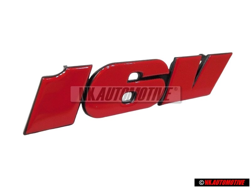 Original VW 16V Front Grill Badge Emblem Red - 1H6853679G