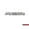 Original VW Sticker Unleaded Fuel Only - 251000258B
