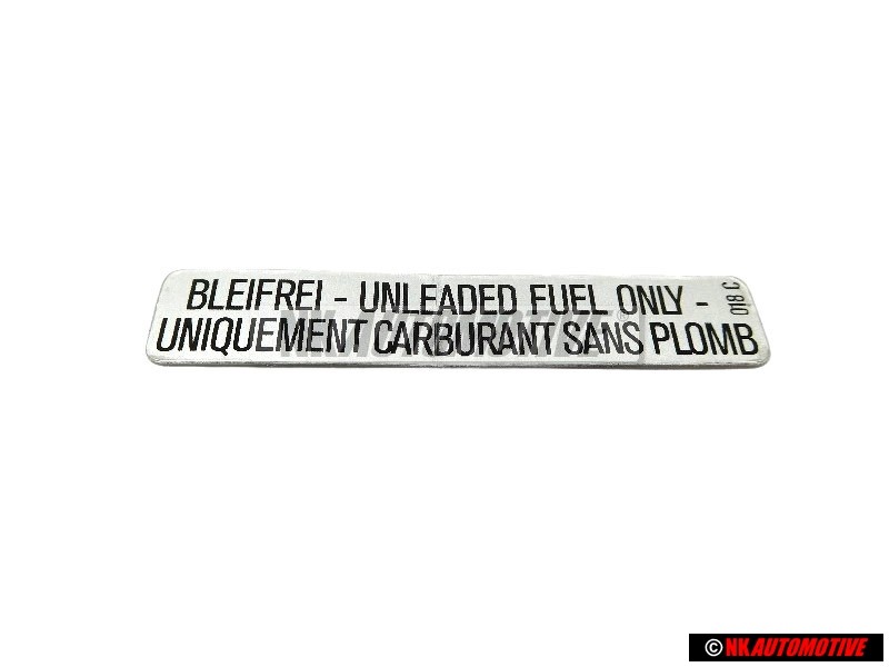 Original VW Sticker Unleaded Fuel Only - 176000258A