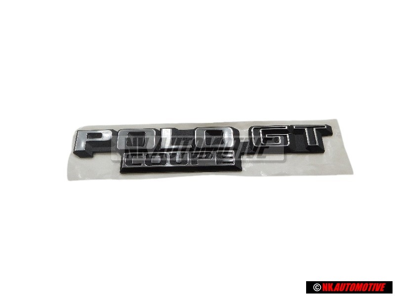 Original VW POLO GT COUPE Rear Boot Badge Emblem Brushed Silver - 871853687B