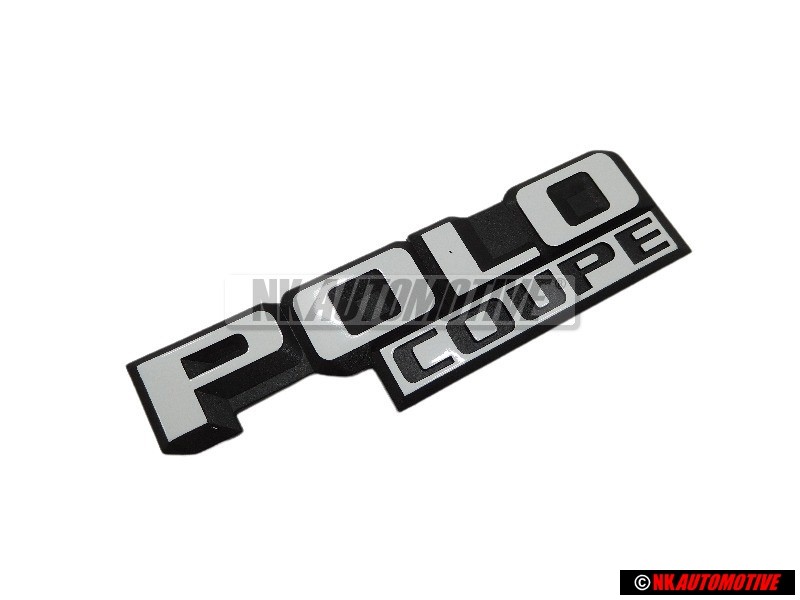 Original VW POLO COUPE Rear Boot Badge Emblem Satin Black/White - 871853687 QK6